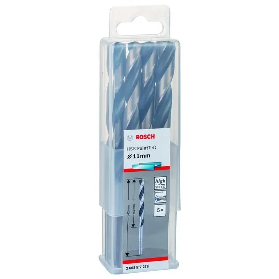 BOSCH Spiraalboor HSS PointTeQ 11,0 mm (5 stuks) 2608577278