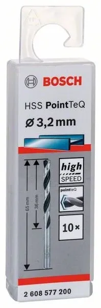 BOSCH Spiraalboor HSS PointTeQ 3,2 mm (10 stuks) 2608577200