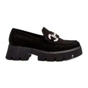 Damesmocassins met decoratie Zwart Ellise