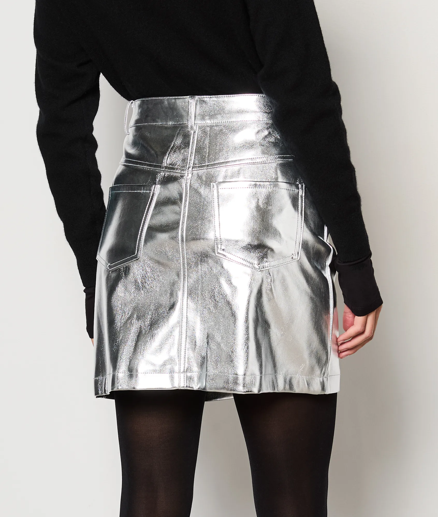 Korte metallic rok MELANIE ARGENT 