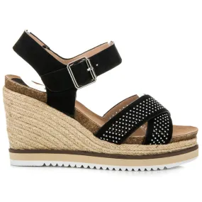 Kylie Sandalen met sleehak zwart
