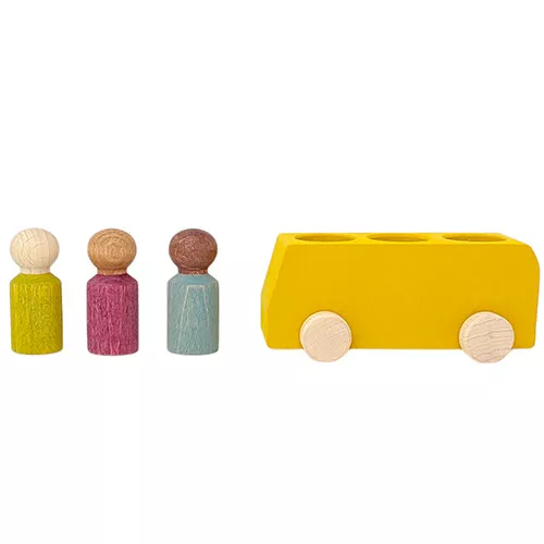 LUBULONA BUS MET POPPETJES  GEEL 