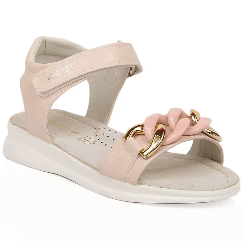 Meisjessandalen met klittenbandsluiting roze Vinceza 36127