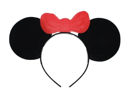Mickey mouse oortjes met strik op diadeem