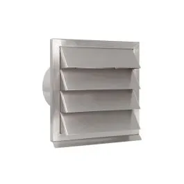 Nedco BV RVS buitenrooster Eco+ 150mm vaste lamellen en terugslagklep