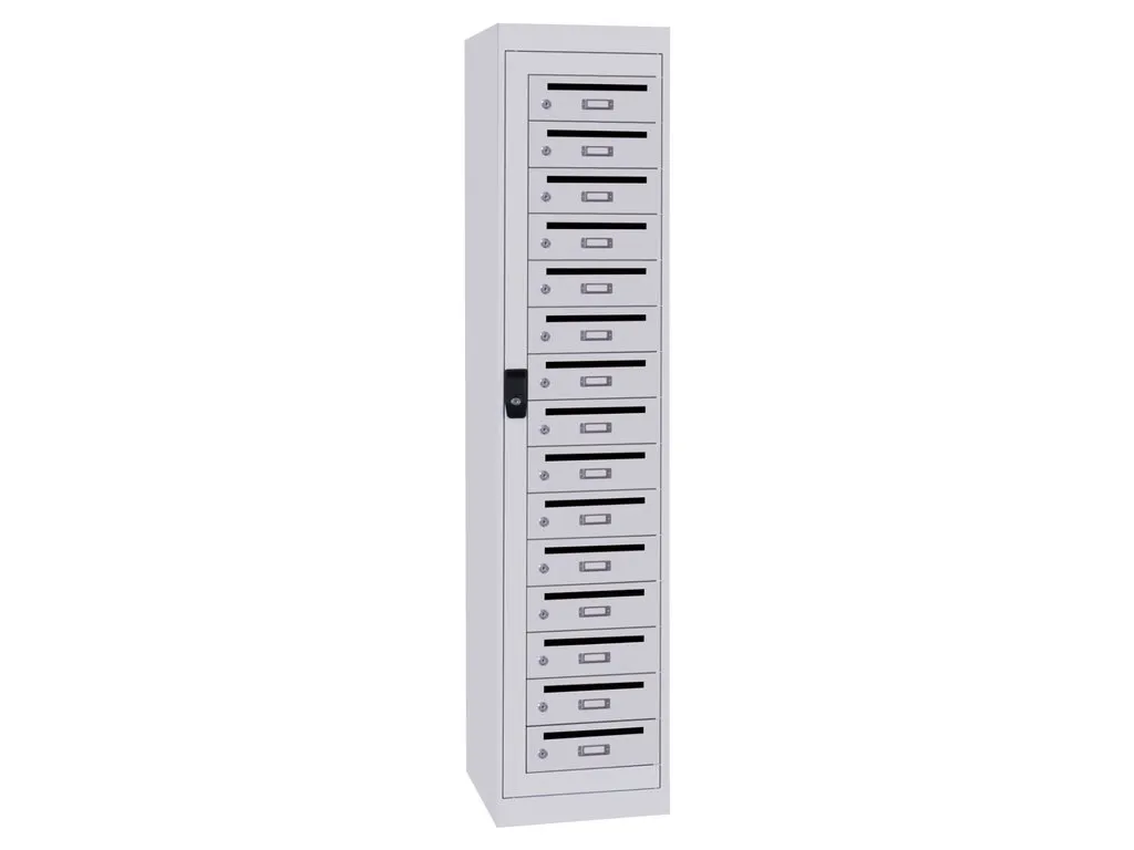 Postkast 15 vakken 1 kolom 40cm breed lichtgrijs