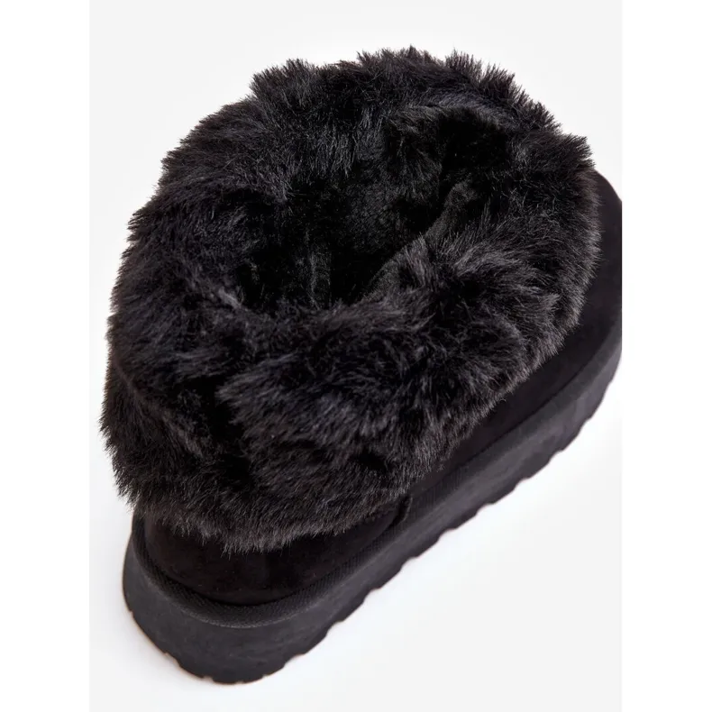 PS1 Damessnowboots met bont Zwart Rainsa