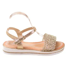 Renda Sandalen op het platform gouden