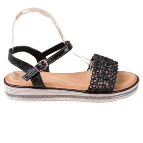 Renda Sandalen op het platform zwart