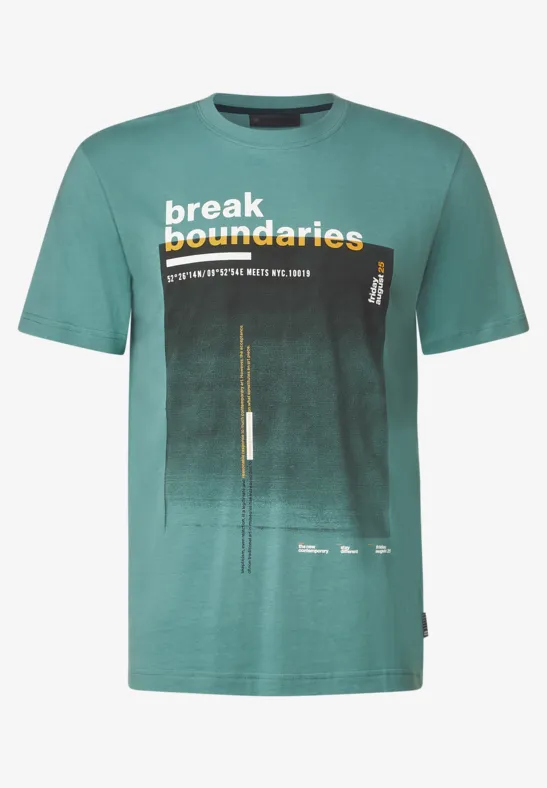 STREET ONE MEN TSHIRT MET PRINT OP DE VOORKANT