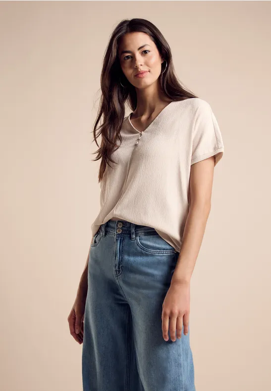 Street One Shirt met structuurmix