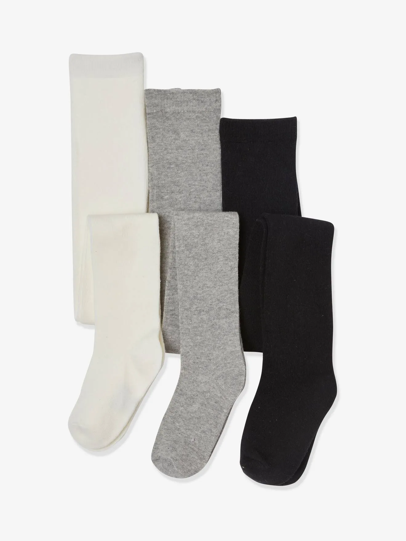 VERTBAUDET  SET VAN 3  OEKOTEX®MEISJESLEGGINGS  SET GECHINEERD GRIJS