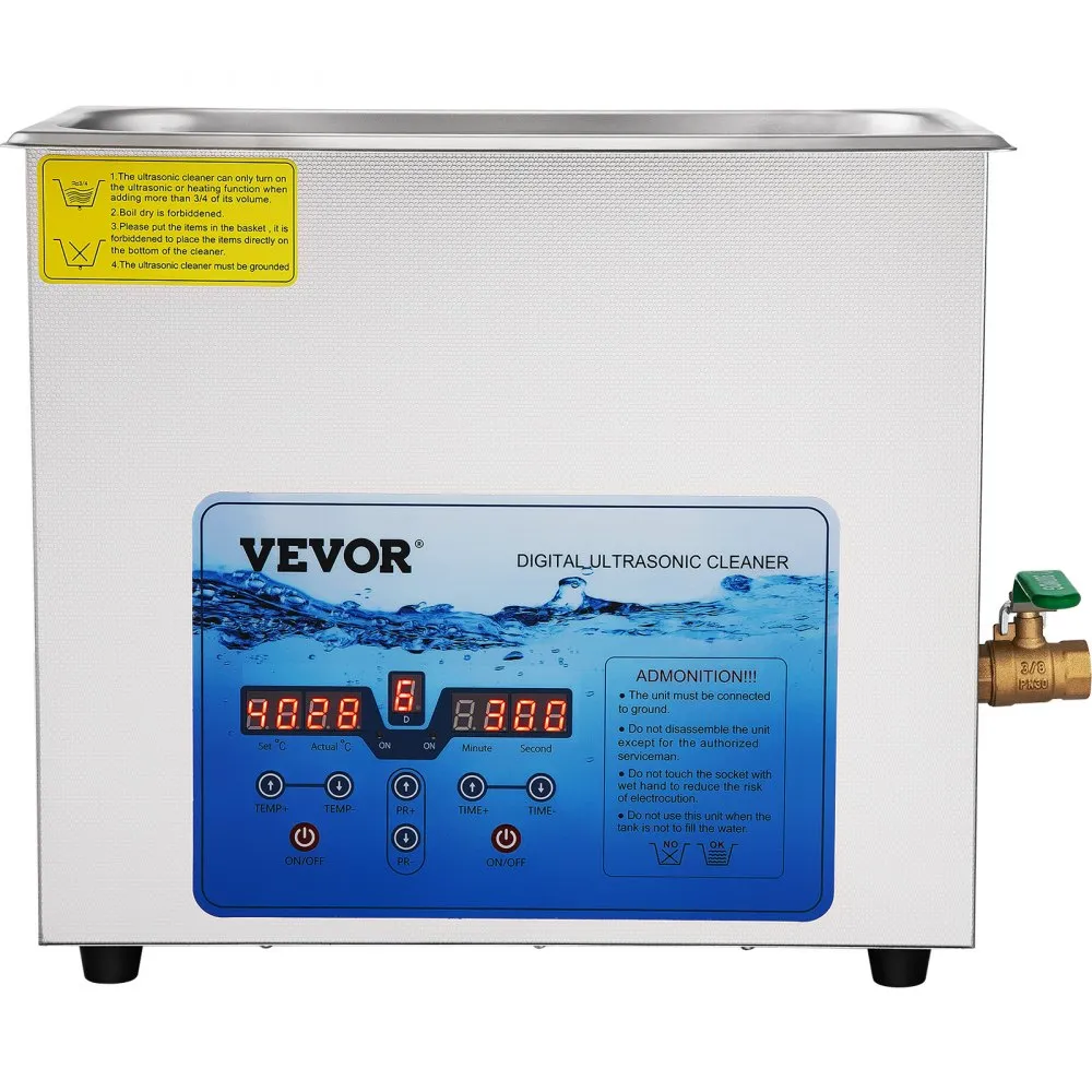 VEVOR ULTRASOON REINIGER ULTRASOON REINIGINGSAPPARAAT ULTRASONE REINIGER 6L3640KHZ MET TIJDOPNEMER