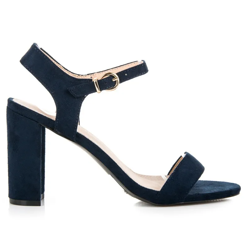 Vinceza Marineblauwe sandalen op de post